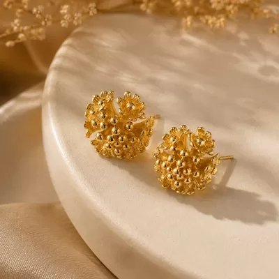 ✨ JIYARA Golden Fleur Studs ⭐