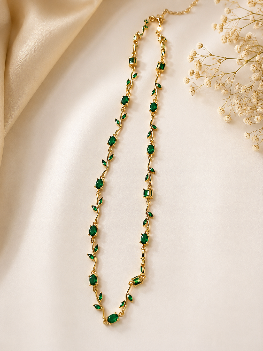 JIYARA Emerald Vine Necklace