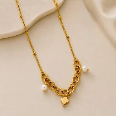JIYARA Aaira Pearl Charm Necklace
