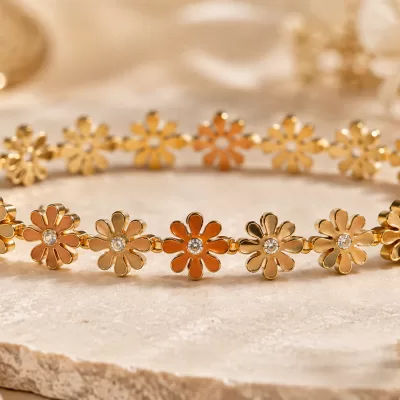 ✨ JIYARA Golden Daisy Bangle ⭐
